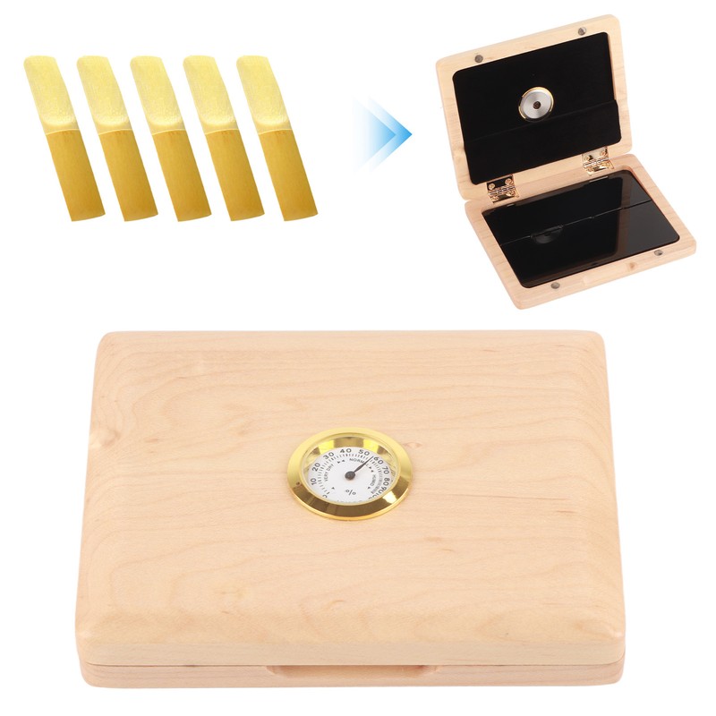Saxophone Clarinet Reed Case Solid Wood 5-Reeds Holding Storing Box