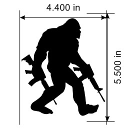 Chase Grace Studio Bigfoot Carrying Big AR Guns Decal Vinyl Sticker Cars Trucks Vans Walls Laptop