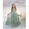 LalaMira Flower Girl Dress Lace Boho Toddler Dresses Ruffle Girl