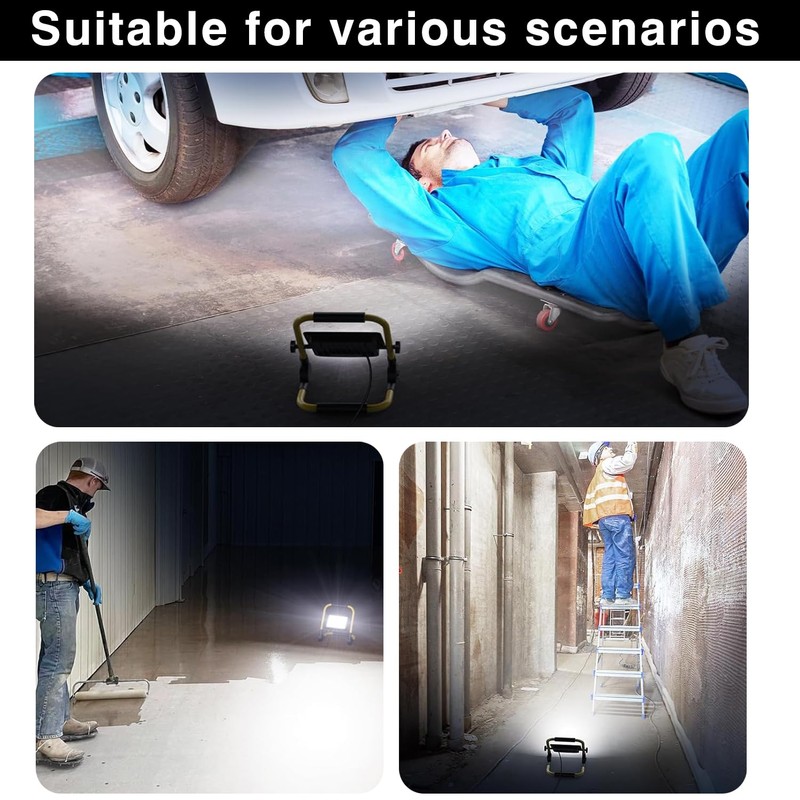 10000LM LED Work Light: Portable Work Light with 16.4FT/5m Cord