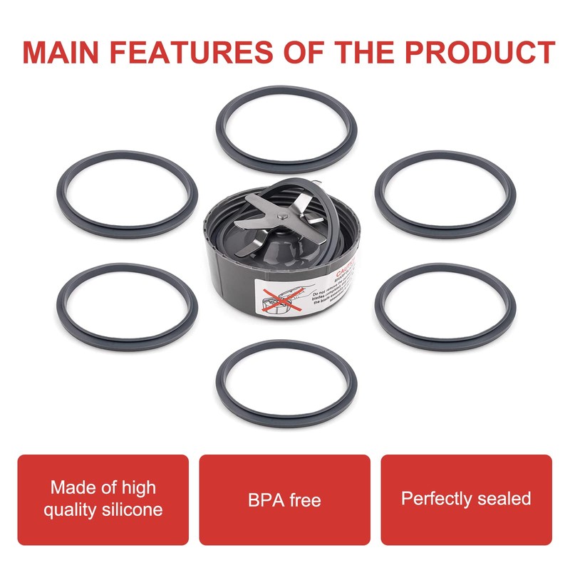 6 Pack Blender Gasket Replacement Parts witn Rubber O Ring