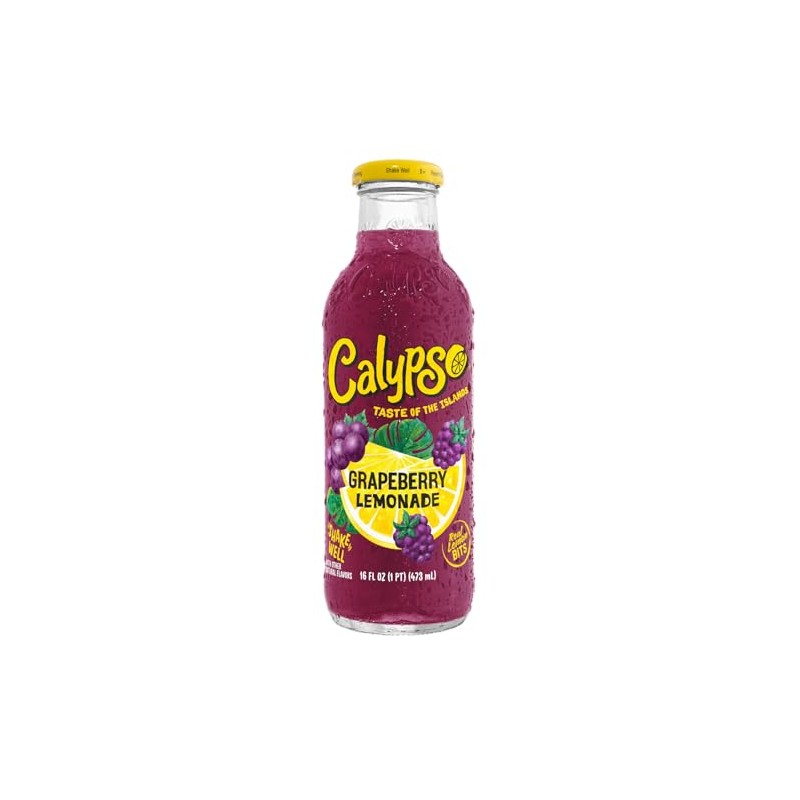 Calypso Lemonade, Grapeberry, Made with Real Fruit, 16 Fl Oz