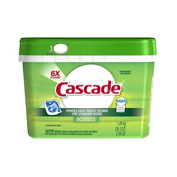 Cascade ActionPacs, Dishwasher Detergent Pods, Fresh Scent, 60 count