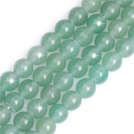 Natural Green Aventurine Jade Gemstone Semi Precious Stone Round 8mm Loose Beads for Jewelry Making Bracelet Necklace Crafts 15 Inch