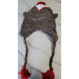 HaT The Original Kids Knit Sock Monkey Hat (Red/Brown, One Size)