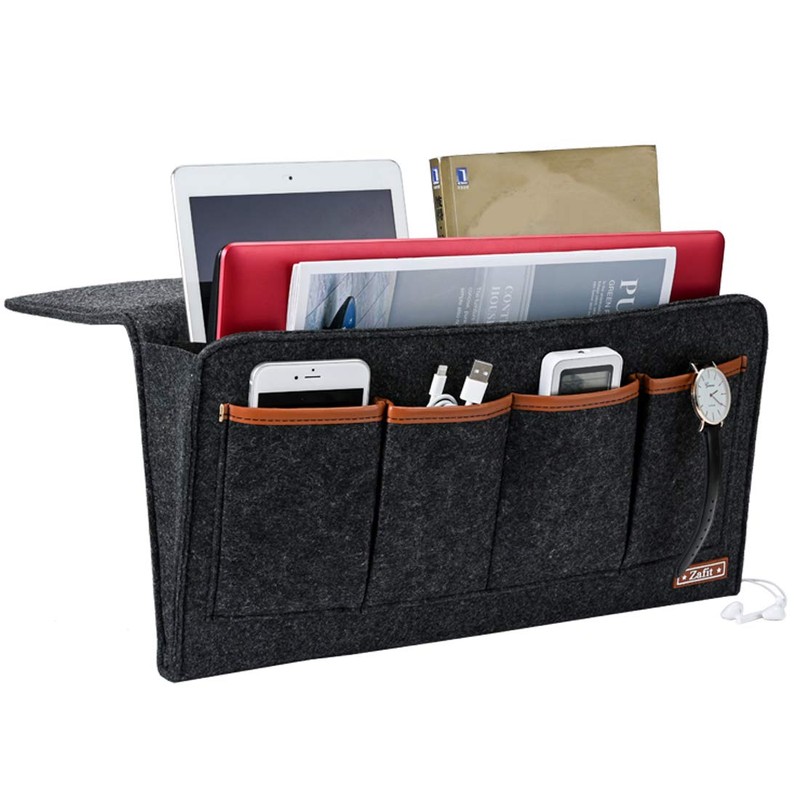 Zafit Bedside Caddy, 7 Pockets Large Size Bedside Organizer Caddy