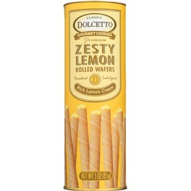 Dolcetto Lemon Rolled Wafers 3 Oz. (Pack of 12)