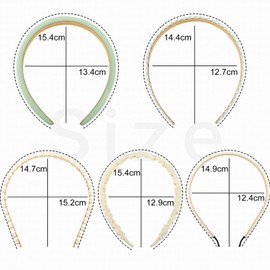 Aikeis 5 Pieces Set Fashion Women Headbands, Girls Headbands, Pearl Hair Bands, Flower Headbands, Thickened Ladies Retro Width (Green Series)