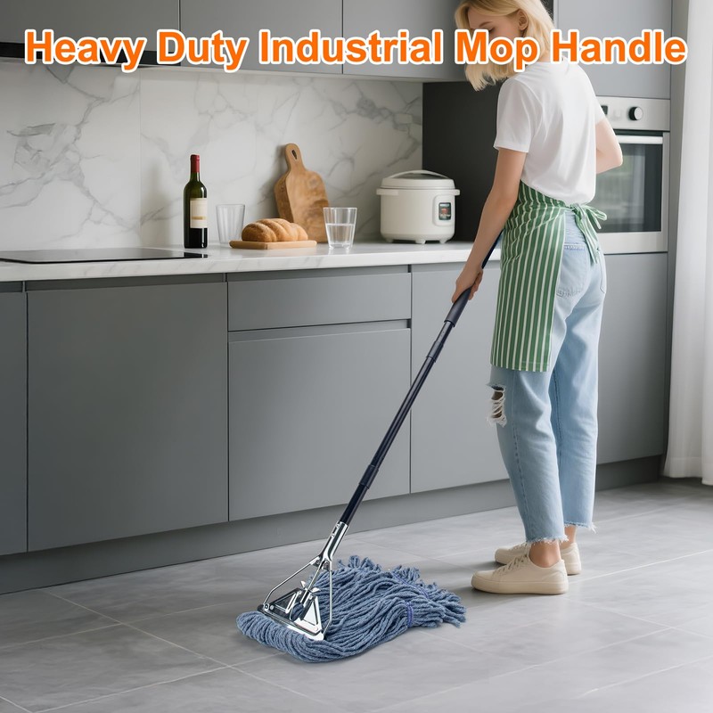 KeFanta 60" Metal Mop Handle Commercial Heavy Duty, Quick Change