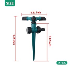SYOWADA 2 Pcs 360 Water Sprinkler Lawn Sprinklers for Garden Sprinklers for Yard Irrigation 3600 Square Feet