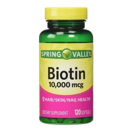Biotina 10,000mcg 120 Cápsulas cabello Hermoso Uñas Y Piel Sabor Sin sabor como tratamiento o prevención de la deficiencia de biotina fortaleciendo el sistema de piel uñas y el cabello