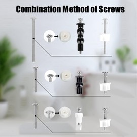 Universal Stainless Steel Toilet Seat Hinge Bolt Screws 18 Pack Toilet Seat Screws Replacement Set with Expanding Rubber Nuts and Washers to Fix The Top Mount Toilet Seat