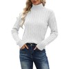 Esobo Women's Long Sleeve Turtleneck Cozy Cable Knit Fall Sweater
