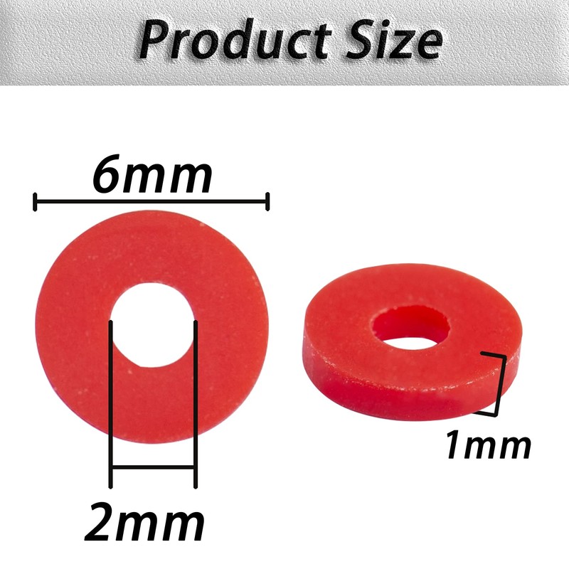 Hiswan Heishi 640pcs 6mm Red Polymer Clay Beads for Jewelry