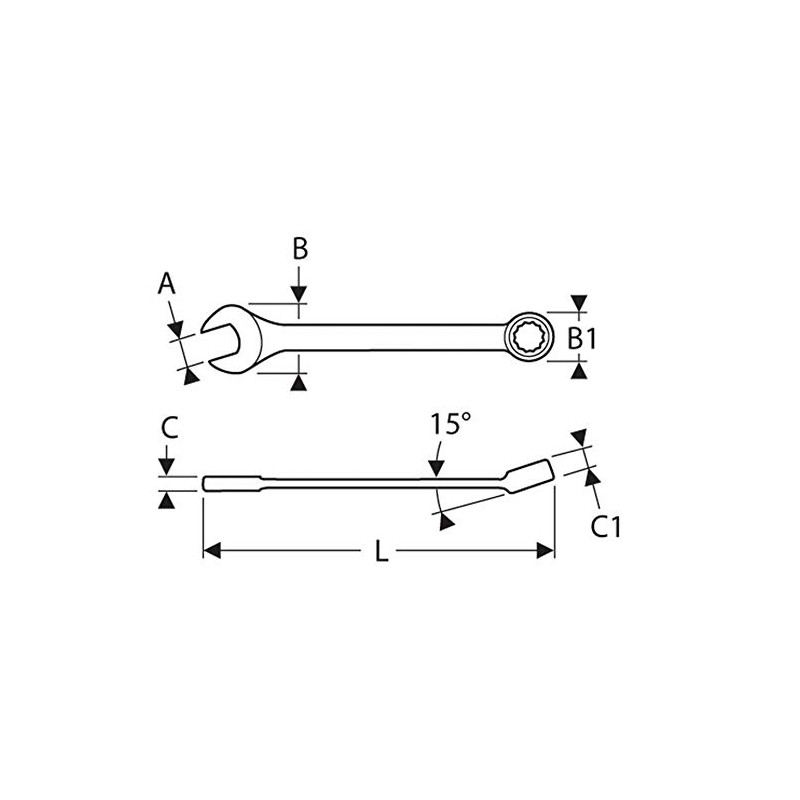 Britool E113200B Combination Spanner, 7mm, 110mm Length