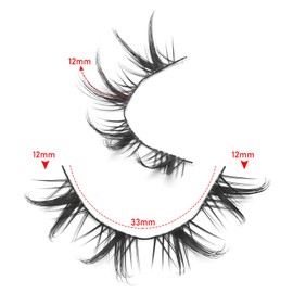 outopen Manga Lashes Natural Look Wispy Fluffy Asian Cosplay Eyelashes Spiky Japanese Anime Lashes 3D Short Fake Eyelash 10 Pairs Pack (A-Y37 | 12MM)