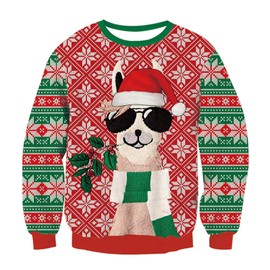 QURYPOMO Kids Ugly Christmas Sweatshirts Boys Girls Xmas Long Sleeve Crew Neck Alpaca Pullover Sweater Tops 10-12 Years