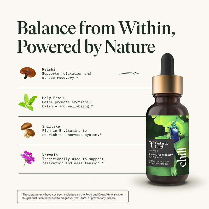 Fantastic Fungi Reishi Mushroom Extract Drops - Chill Elixir Mushroom