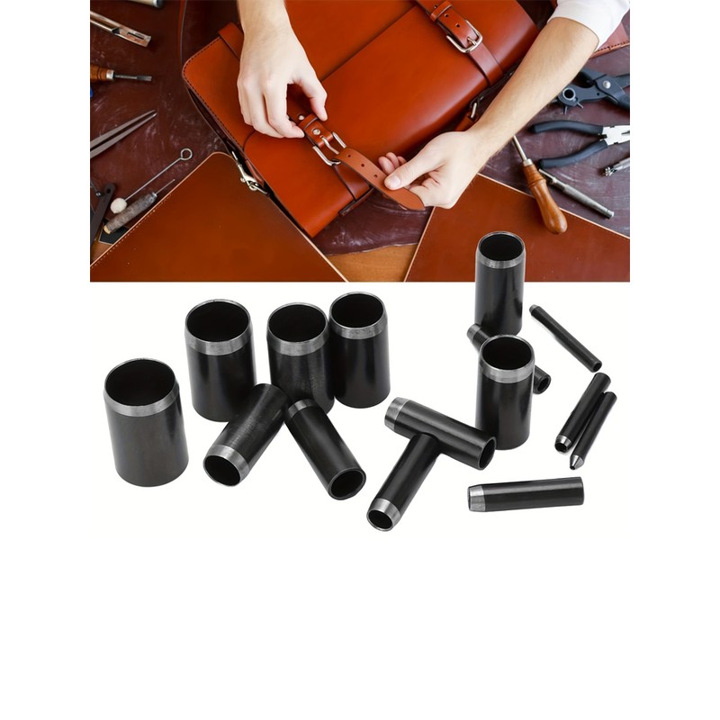 15-Size Round Hollow Punch Set for Leather Craft, Belts and