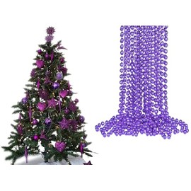 UKDD® 10m Long Christmas Bead Chain - Christmas Shiny Bead Garlands - Christmas tree Decorations (Purple)