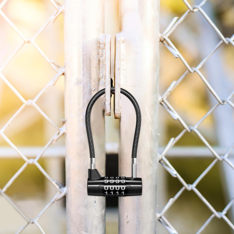 AMIR Long Shackle Combination Lock, 4 Digit Combination Padlock with
