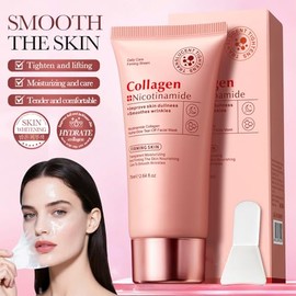 Mascarilla Facial Hidratante de Nicotinamida y Colágeno, Mascarilla en Gel Despegable para un Cutis Radiante, Mascarilla de Lámina Transparente Hidrat