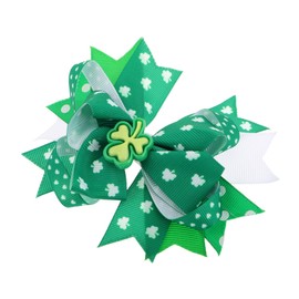 Beavorty Unique Irish Design Hair Clip Shamrock Hair Bow Clip for 's Day Celebration