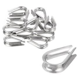 sourcing map 12Pcs M10 Stainless Steel Thimble for 5/16" Dia Wire Rope, Wire Rope Cable Thimbles Rigging for Marine, Sunshade Sail, Fence