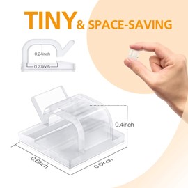 110PCS Cable Clips, AGPTEK Wire Clips Cable Wire Management Wire Cable Holder Clamps Cable Tie Holder Cable Organizer for Car, Office and Home (Transparent)