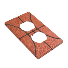 Moslion Basketball Lines Outlet Covers Black Stripes Ball Game Sports Orange 1-Gang Wall Plate Duplex Standard Receptacle Plug Cover Bedroom Bathroom