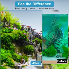 DESUMG Aquarium U-V Filter with Programmable Timer for 40–160 Gallon Fish Turtle Tanks, Internal Submersible Power Filter with Bio Sponge, Adjustable Flow & Aeration for Freshwater Saltwater