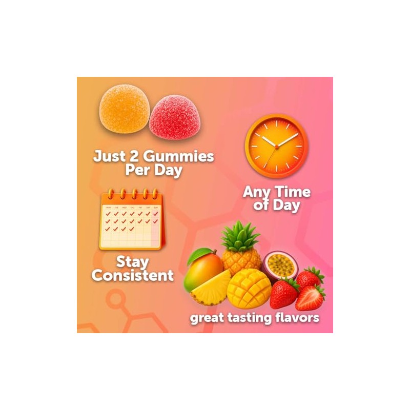 VOW Nutrition Magnesium Citrate Gummies, 300mg with Vitamin B6, Energy