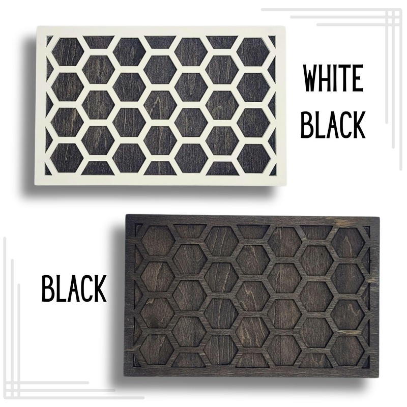 Nest Thermostat Decorative Wall Plate Honeycomb White, Brown Natural Hard