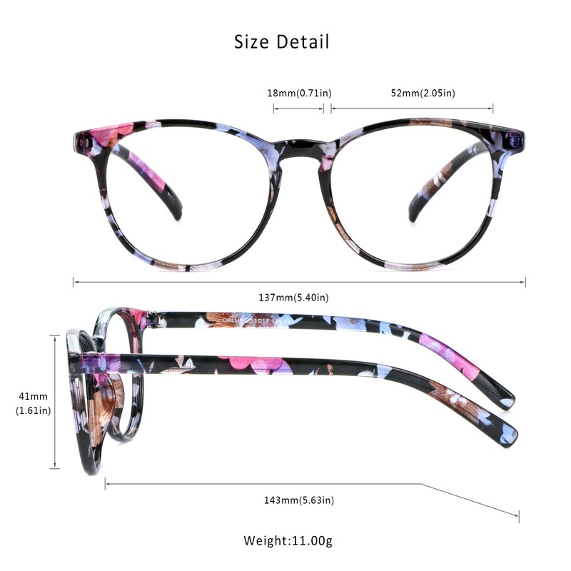 LifeArt Bifocal Reading Glasses with Round Lenses, Blue Light Blocking