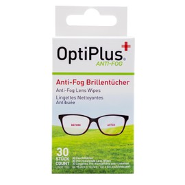 OptiPlus Anti-Fog Glasses Cleaning Wipes - Pack of 30 - Gentle & Thorough Cleaning of Your Lenses - Long-Lasting Protection for Multiple Coatings - Ideal for Travel or Travel