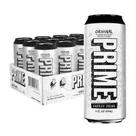PRIME Energy ORIGINAL, Sugar Free Energy Drink, 200mg Caffeine and 355mg of Electrolytes for Hydration, Low Calorie, Vegan, Gluten Free, 16 Fluid Ounce, 12 Pack