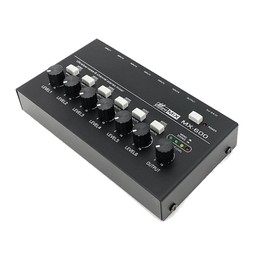 DHYAWUER MX600 Ultra Low-Noise 6-Channel Line Mixer Stereo/Single Track Switch Microphone Preamplifier Sound Mixer