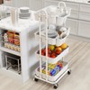 Simple Houseware 4-Tier Multifunctional Rolling Utility Cart with Hanging Buckets,