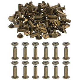 PATIKIL 16mm Chicago Screws Leather Rivets, 60 Set Leather Rivets Nail Stud Screws Bolt Assorted Kit for DIY Leather Craft Bookbinding Decorate Repair Belt Bag Clothing, Gunmetal
