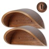 HUANGSTY 2-Pack Wall-Mounted Wooden Hat Rack| Non-Damage Brim Design Keeps