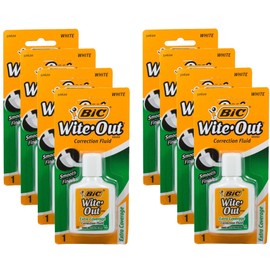 Bic Wite-Out Extra Coverage Correction Fluid-0.7 Ounces 8-PACKS (WOFECP1)