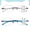 Multifocus Reading Glasses Women Stylish Progressive Multifocal Rimless No Line