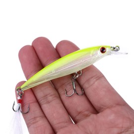 10 Fishing Lure, Hard Minnow Fishing Lures Saltwater Bass Crankbait Set with Treble Hooks, for Bass Trout Walleye Redfish