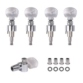 logyues 5pcs Sliver Alloy Banjo Geared Machine Head Gear ratio: 4:1 with Pearl Buttons