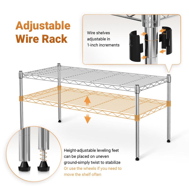 Simple Deluxe 1-Tier Shelving Unit, 29.92" W x 13.78" D