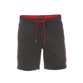 riverso RIVDavid Men's Swimming Shorts, Summer Sports Shorts with Drawstring, 100% Polyester, Black Blue Red Green, S M L XL XXL 3XL 4XL 5XL (Rivdavid) - Black Red (24001), size: xl