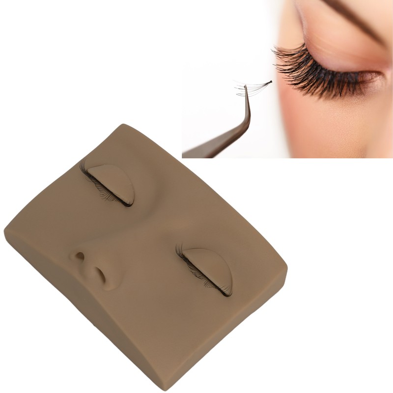 Eyelash Practice Mannequin Face Silicone Lash Mannequin Head with Double