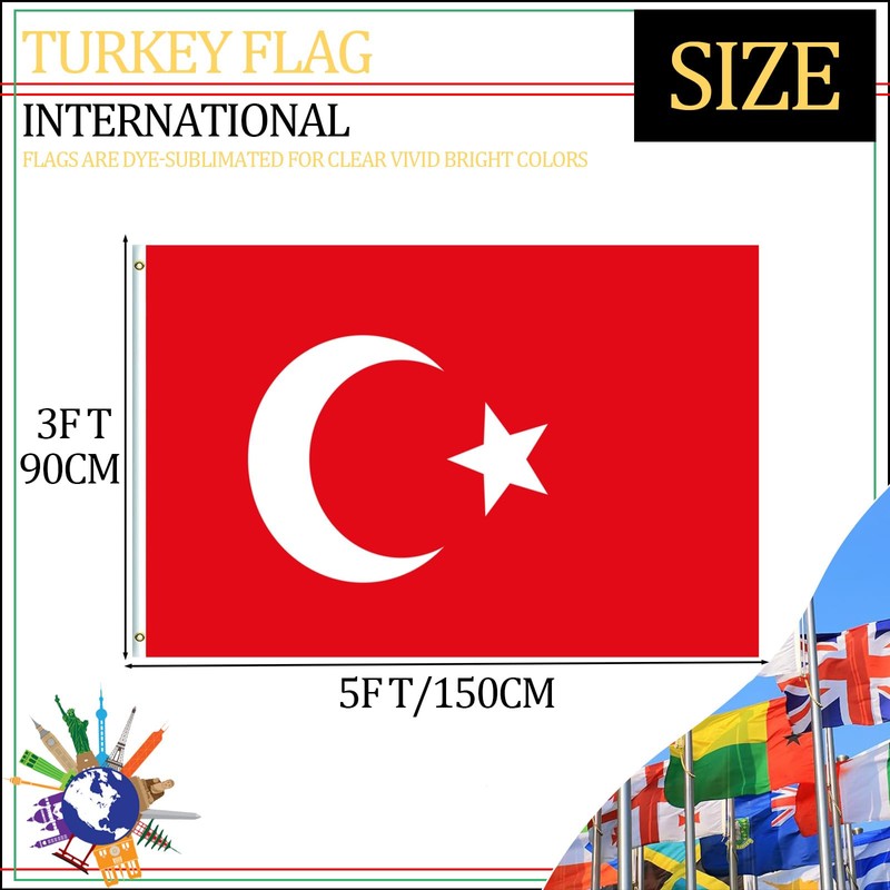 Länder Flaggen (90 * 150cm:Türkiye)
