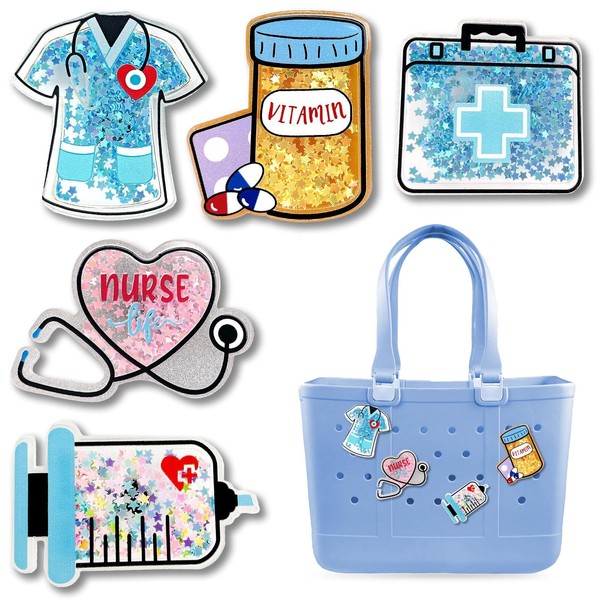 Yudisho 5 Pcs Bogg Bag Charm, Nurse Theme Charm, Rubber