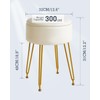 IBUYKE Faux Leather Round Footrest Stool with Storage Ottoman, Makeup